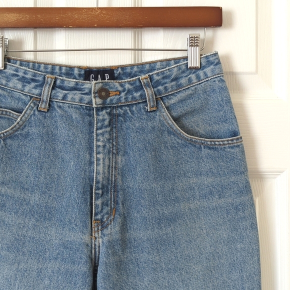 Gap 90's Vintage Classic Medium Wash High Rise Slim Fit Straight Leg Jeans 9/10 - Picture 10 of 14